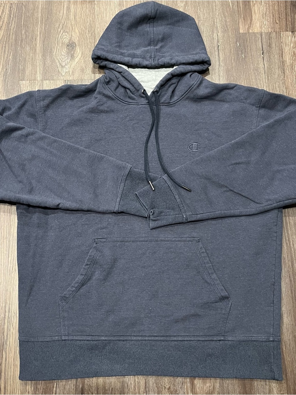 Champion Blue Pullover Hoodie with Subtle Logo